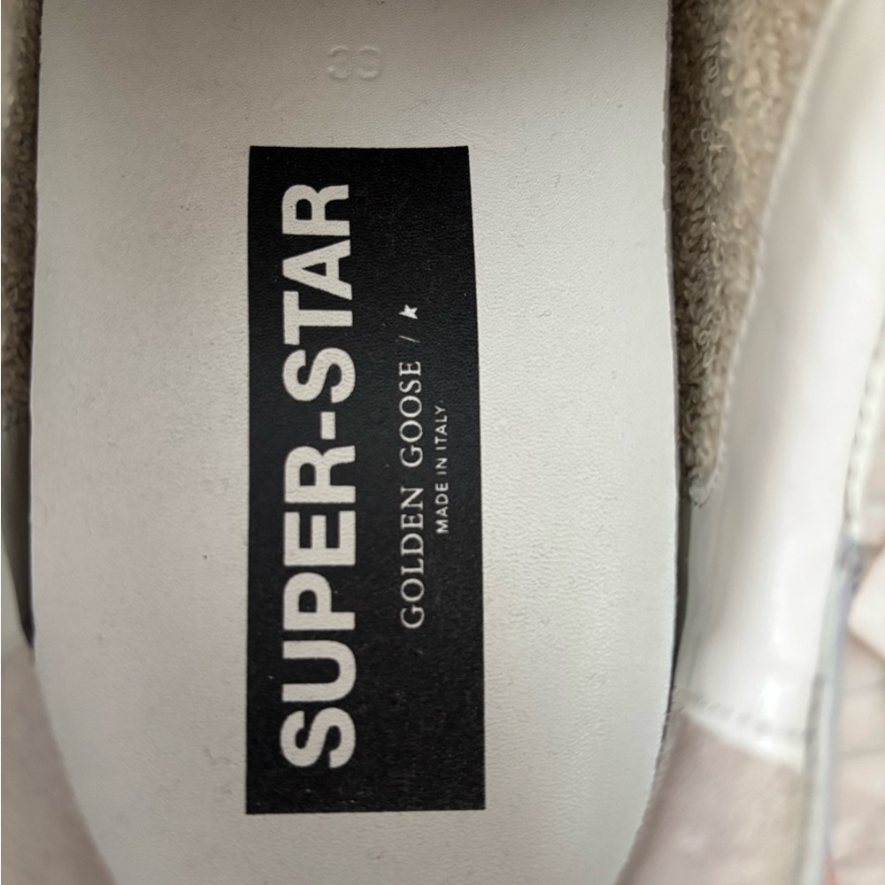 Golden Goose White Pearl-Embellished Superstar Sneaker with Iridescent Heel - Picture 7 of 7